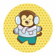 animal monkey winter cartoon theme elements N5