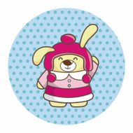 animal rabbit winter cartoon theme elements N8