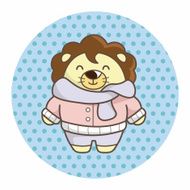 animal lion winter cartoon theme elements N3