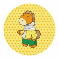 animal horse winter cartoon theme elements N3