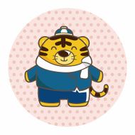 animal tiger winter cartoon theme elements N5