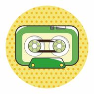 Audiotape theme elements vector eps N110