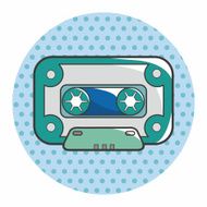 Audiotape theme elements vector eps N112