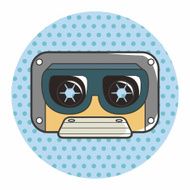 Audiotape theme elements vector eps N115