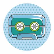 Audiotape theme elements vector eps N118