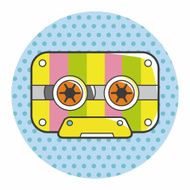 Audiotape theme elements vector eps N119
