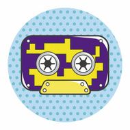 Audiotape theme elements vector eps N120