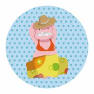 animal hippo summer cartoon theme elements N2