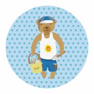 animal bear summer cartoon theme elements N3