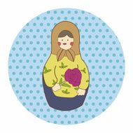 Matryoshka Russian traditional wooden doll vector pattern el N191
