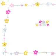 Simple flowers decorative frame greeting card vector N2