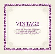 Vector vintage Square frame retro brown