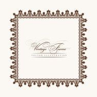 Vector vintage Square frame retro decor ornament