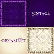vintage ornament set frame flower decorative