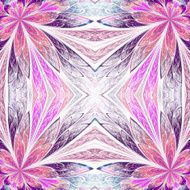 Symmetrical flower pattern in stained-glass window style N21