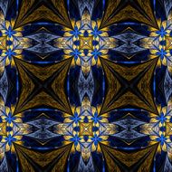 Symmetrical flower pattern in stained-glass window style N22