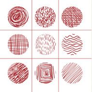 Hand-drawn textures set abstract design element