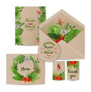 Tropical wedding invitation cards