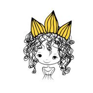 Girls princess with crown on head for your design N4