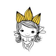 Girls princess with crown on head for your design N5