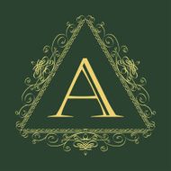 Floral ornament template logo