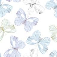 Watercolor butterfly pattern Seamless background