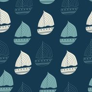 Seamless pattern with sailboats