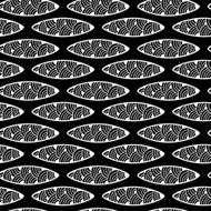 Seamless abstract pattern with ornate ovals Monochrome series