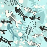 Seamless skeleton fish