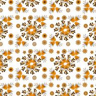 golden bell flowers on a white background seamless