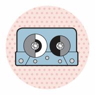 Audiotape theme elements vector eps N122