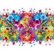 Abstract colorful flowers on bright background