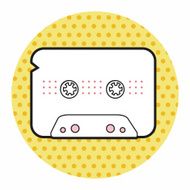 Audiotape theme elements vector eps N130