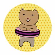 animal cat summer cartoon theme elements N9