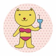 animal cat summer cartoon theme elements N10