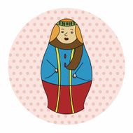 Matryoshka Russian traditional wooden doll vector pattern ele N26