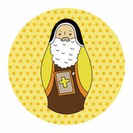 Matryoshka Russian traditional wooden doll vector pattern ele N27