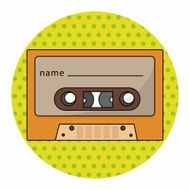 Audiotape theme elements vector eps N132