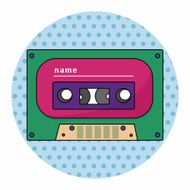 Audiotape theme elements vector eps N133