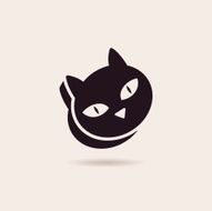 Vector symbol cat food Stylized illustration silhouette