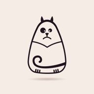 Vector symbol funny cat Stylized drawing silhouette