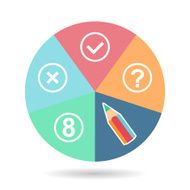 Business icons Checked and figure pencil cross Vector