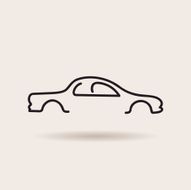 car logo contour line silhouette vector icon