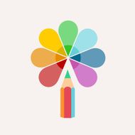 Pencil Vector logo colored paint and icon
