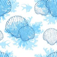 Blue marine seamless pattern