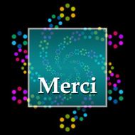 Merci Black Colorful Square