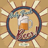Retro beer vector poster