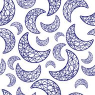 eamless pattern crescent of threads in the night sky