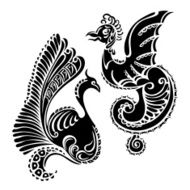 animal dragon bird decorative art tattoo