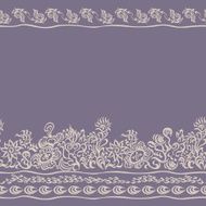 Seamless border floral pattern edge fabric